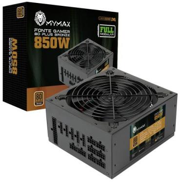 Imagem de Fonte Atx 850W Modular 80 Plus Bronze Pfc Ativo - Mymax