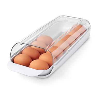 Imagem de YouCopia FridgeView Suporte para ovos, organizador empilhável sem BPA com bandeja removível para armazenamento na geladeira