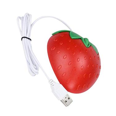 Imagem de SDENSHI 1 peça Mouse para jogos com fio USB óptico ergonômico formato de morango para cadernos