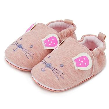 Imagem de Tênis infantil Timatego para meninos e meninas, mocassins antiderrapantes, para bebês, primeiros passos, casa, caminhada, berço (6 a 24 meses), 01 Pink Cat, 9-12 Months Infant