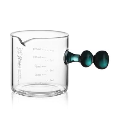 Imagem de Copos de café expresso com alça, xícara de café expresso de 120 ml com bico único, copo medidor de café expresso transparente para medida de café barista (verde)