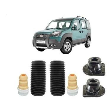 Imagem de Par Kit Coxim Batente Coifa Dianteiro Doblo 2006 2007 2008 - Qualykits