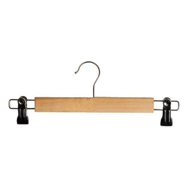 Imagem de Cabide De Madeira Com Presilhas P/ Calça E Saia - Paramount Plásticos