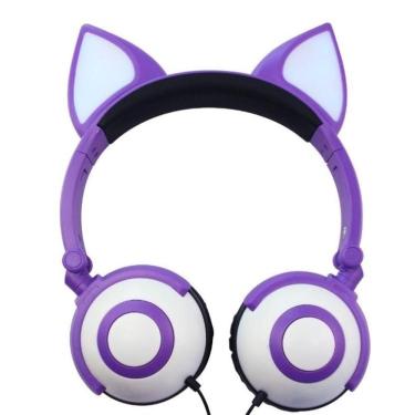Imagem de Fone Com Orelhas De Gato/gatinho Headphone Iluminação Led