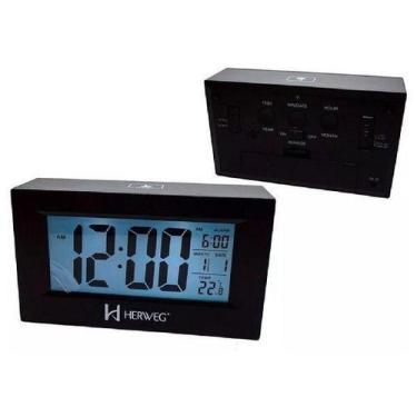 Imagem de Despertador Digital Luz Sensor Led Temperatura 2972-34 - Herweg