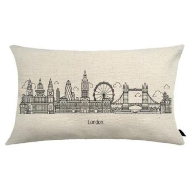 Imagem de Almofada City Retangular Estampada 30x50cm Londres - FASTLAR
