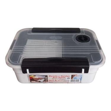 Imagem de Marmita Banho Maria Com Bandeja Travas e Válvula 800ml - Nitron