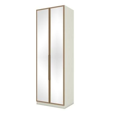 Imagem de Armário 2 Portas com Espelhos 3 Gavetas Seletto Areia Jequitibá - Henn