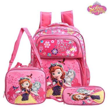 Imagem de Mochila Escolar Princesa Sofia Rodinha Rosa Lancheira+Estojo - Toys 2U