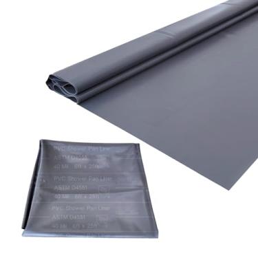 Imagem de Torcia Forro de panela de chuveiro grosso e durável 1,8 m x 6,5 m, folha de PVC de 40 mm de espessura para bases de banheiro e cozinha, cinza