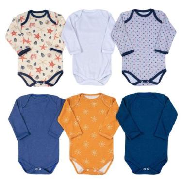 Imagem de Kit body 6 peças variadas para bebê sol - Era Uma Vez, 3-6M