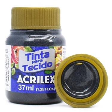 Imagem de Tinta para Tecido Acrilex Metálica 37ml, 520 - PRETO