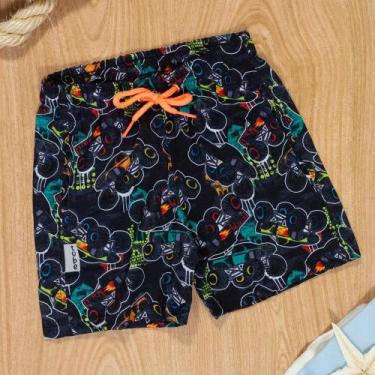 Imagem de Shorts Praia Menino Corrida Truck Proteção UV Preto - Tubekids, 1, Pre