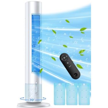 Imagem de Balko - Refrigerador de ar evaporativo de 35 polegadas, condicionador de ar aprimorado para pântanos 2024 com modo de refrigeração, 3 velocidades, temporizador inteligente para desligamento