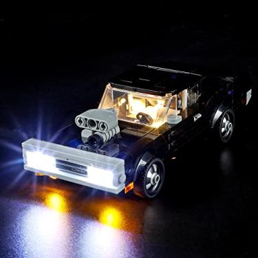 Imagem de YEABRICKS Kit de luzes LED para-76912 Speed Champions Fast & Furious 1970 Dodge Charger R/T modelo de blocos de construção (excluindo o kit de construção)