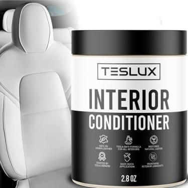 Imagem de Condicionador interior para couro vegano Tesla branco e preto - manter, proteger e polir - solução para interior - ideal para assentos, portas, console, painel - acessórios para Tesla Model 3, Y, S, X