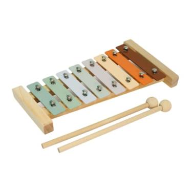 Imagem de Generic Xilofone de madeira para crianças, estrutura de madeira com 2 maços, instrumento de percussão para apresentações ao vivo, orquestras escolares,