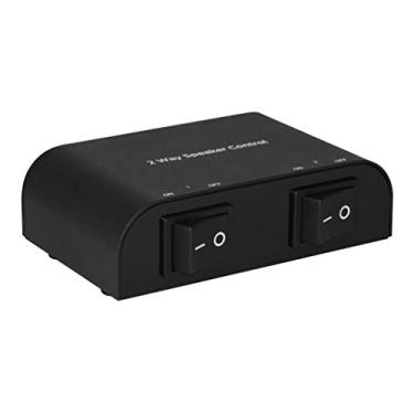 Imagem de Xtrempro 61049 Interruptor de alto-falante de 2 ou 4 vias, 1 em 2 saídas ou 1 em 4 saídas seletor de alto-falante estéreo com conexões tipo parafuso caixa antiderrapante de metal - preto (1 x 2 vias)