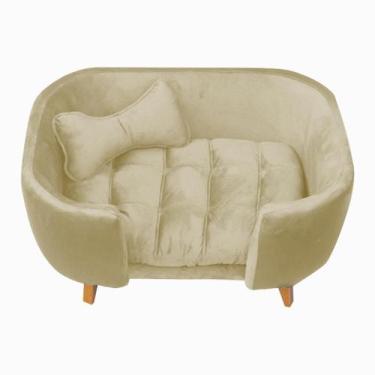 Imagem de Poltrona Cama Pet Hannah - Suede Bege - Golden Moveis