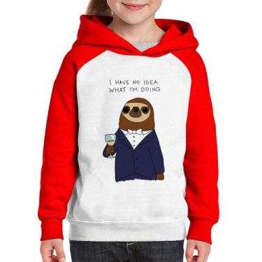 Imagem de Moletom Infantil I have no idea what I am doing - Foca na Moda, Branco