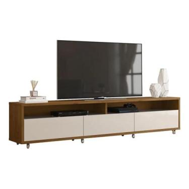 Imagem de Rack para tv aspen 2,20 largura madeiro canela/off white - Village Móv