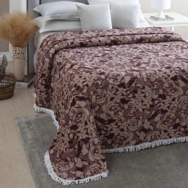 Imagem de Colcha Casal Chenille Canelada Jolitex Valentina Vinho - IND E COM JOL