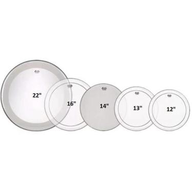 Imagem de Kit de Peles Remo Encore Pinstripe Tons 12,13,16, Bumbo 22 Powerstroke