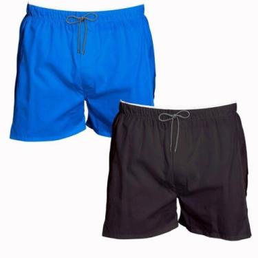 Imagem de Kit 2 Shorts Masculino Calção Liso Academia Bermuda Básica - Bueno Sto