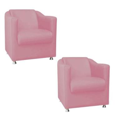 Imagem de Kit 02 Poltrona Cadeira Decorativa Tilla   Para Sala de Estar Recepção