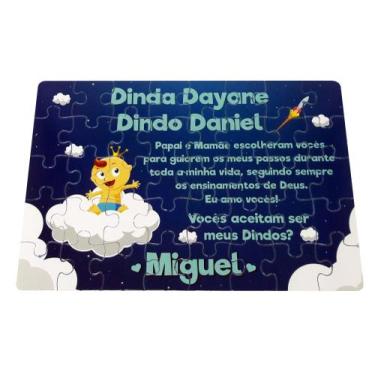 Imagem de Quebra-cabeça Retangular Batizado Dindo E Dinda Padrinhos - GMH Prod. 