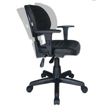 Imagem de Cadeira Executiva Back System COSTURADA com Braços Reguláveis - Cor Pr