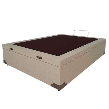 Imagem de Base para Cama Box Casal Martin Premium com Baú Linho (47x138x188 cm) Cru
