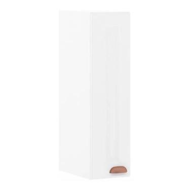 Imagem de Armário Aéreo 20 cm 1 Porta Cristal Luciane Móveis, Branco Polar/Branc