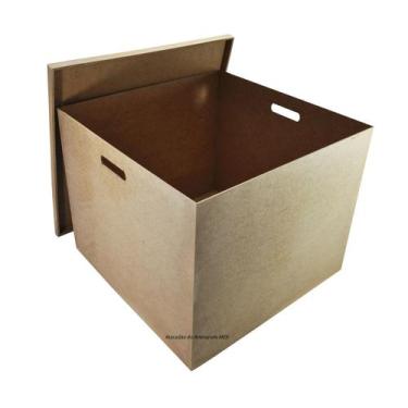 Imagem de Caixa Quadrada Presente com Alça 50x50x50 Mdf 6mm Madeira - ATACADÃO D