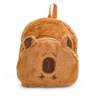 Imagem de Bolsa Escolar Pelúcia Capivara Filó Fofinha Polibrinq
