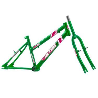 Imagem de Kit Quadro e Garfo Ultra Bikes Feminino Marcha Umbf20, Verde, Aro 20