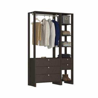 Imagem de Closet com 1 Cabideiro, 3 Gavetas maiores, 2 Gavetas menores e 6 Nicho