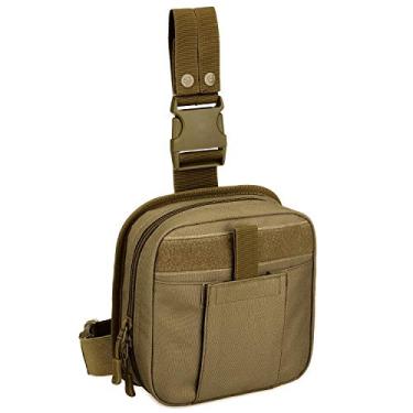 Imagem de ArcEnCiel Bolsa de perna tática militar bolsa de primeiros socorros cintura caída coxa quadril pochete ferramenta para paintball airsoft andar de motocicleta (marrom coiote)