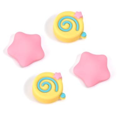 Imagem de DLseego Design de tampas de aperto de polegar para Switch/Switch OLED/Switch Lite Console, silicone macio Joycon controle analógico capas protetoras antiderrapantes 4 peças botão Joy Con Joystick Caps