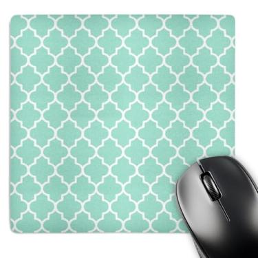 Imagem de 3dRose Mouse pad LLC 20 x 20 x 0,25 polegadas, padrão de quatrefoil de menta azul petróleo claro azulejos marroquinos turquesa pastel água trevo azul trevo trevo (mp_120256_1)