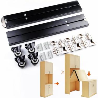 Imagem de Tlongxia Crie uma cama luxuosa Easy Murphy Kit de ferragens de mesa, Hover in Mid Air Hydraulic Rod Gas Spring System Cama de parede dobrável escondida na parede