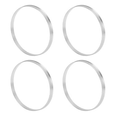 Imagem de INFINAUTO Anéis centrais de cubo de roda de carro OD 110,1 mm para ID 108,1 mm eixo central de rodas com absorção de choque Hubrings liga de alumínio tom prata durável