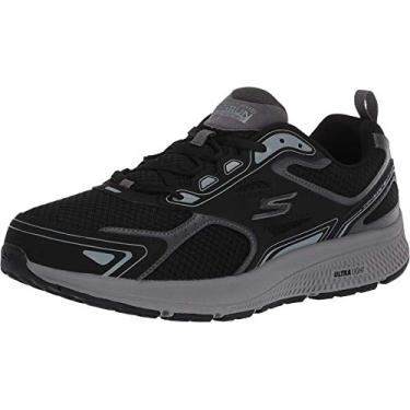 Imagem de Skechers Tênis masculino GOrun Consistent-atlético para treino corrida e caminhada com espuma resfriada a ar, Preto/cinza, 14