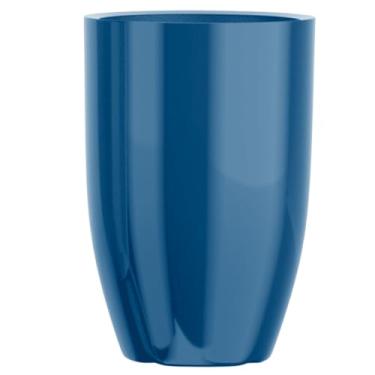 Imagem de Vaso De Planta Fibra De Vidro 75cm Grande Boca Larga Decorativo (Azul Metálico)