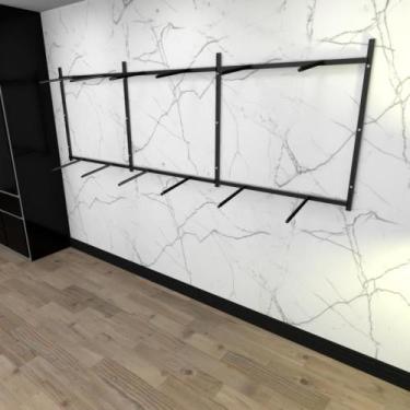 Imagem de Arara de roupas closet quarto com 22 peças regulável 300x100 cm cor pr