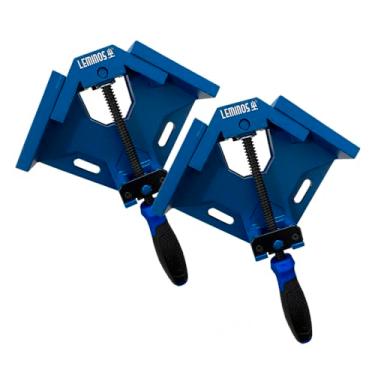 Imagem de Kit 2 Grampo Sargento Angular 90º Braçadeira Canto Esquadro Aperto Marcenaria Serralheria