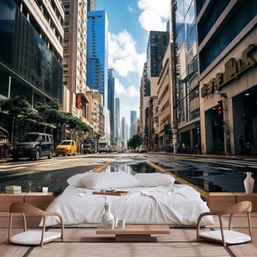 Imagem de Lcythiazole Papel de parede de tamanho personalizado - Peel and Stick, papel de parede mural moderno da cidade para sala de estar quarto, mural de paisagem, murais de papel de parede 3D grandes