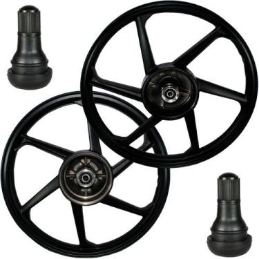 Imagem de Par de rodas de alumínio liga leve freio a tambor CG125 Fan Titan KS K