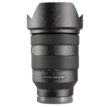 Imagem de kakotopa Adesivo decorativo de película protetora de lente compatível com Sony FE 24-105 mm F4G OSS Proteção abrangente anti-arranhões/anti-desgaste/sem resíduo/3M Materail (preto fosco)