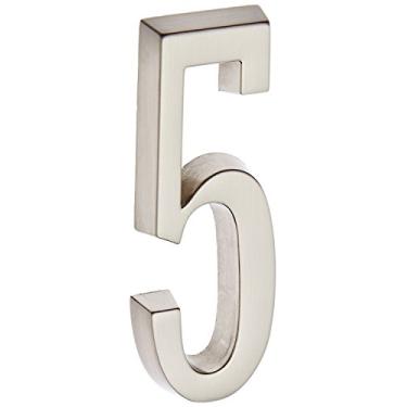 Imagem de Distinctions Níquel, 5 Hillman 843285 Morada autoadesiva fundida de 10 cm, escovada, número